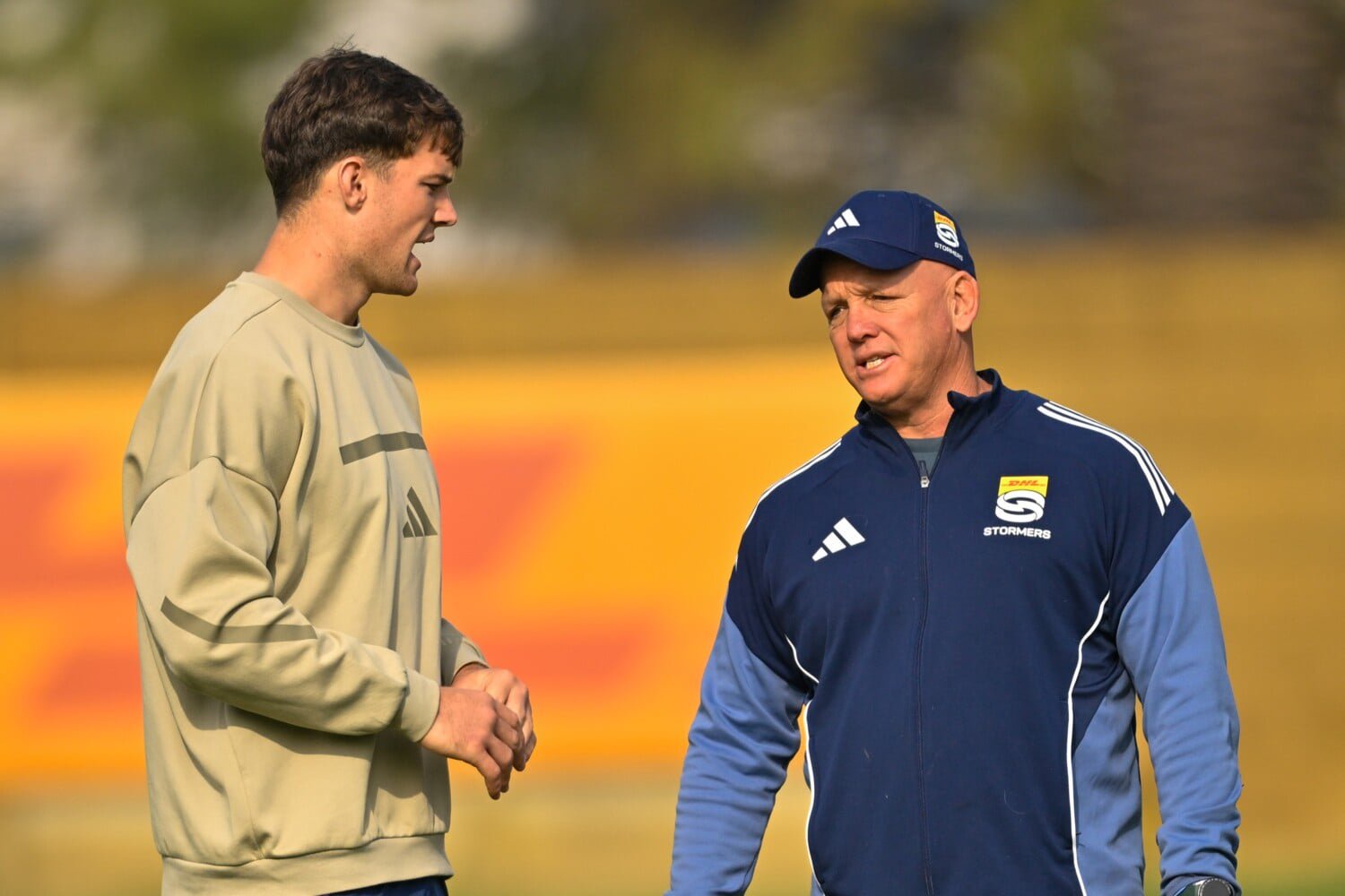 Lock Riley Norton, 20, and Stormers boss John Dobson
