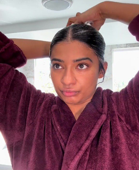 She barely uses any make-up and swears by a good skincare routine