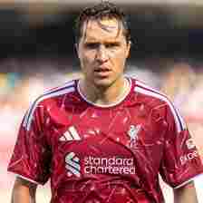 Image of CHICAGO, ILLINOIS - AUGUST 2: Federico Chiesa #14 of Liverpool FC concentrates during the pre-season friendly match between Liverpool FC and Leeds United at Soldier Field on August 2, 2026 in Chicago, Illinois. (Photo by Michael Miller/ISI Photos/ISI Photos via Getty Images)