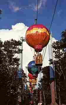 The balloons were used by tourists to get a birdseye view of the park