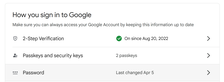changing my google account password to secure the account
