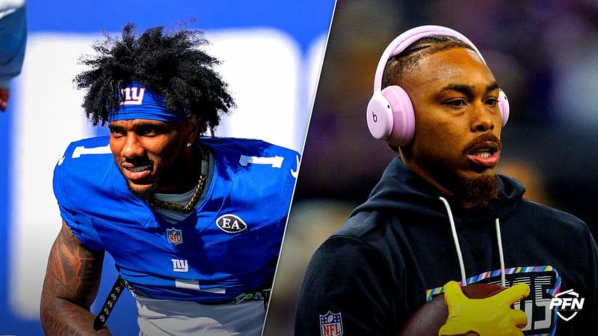 New York Giants wide receiver Malik Nabers and Minnesota Vikings wide receiver Justin Jefferson.