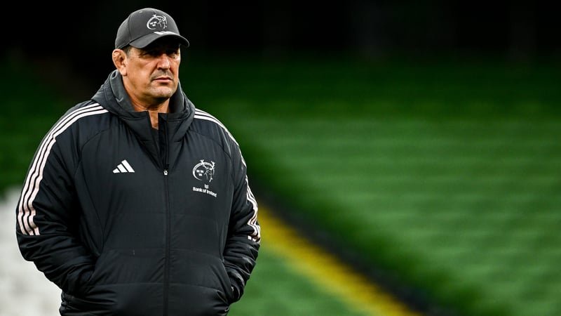 24 October 2026; Munster head coach Clayton McMillan before the United Rugby Championship match between Leinster and Munster at the Aviva Stadium in Dublin. Photo by Shauna Clinton/Sportsfile