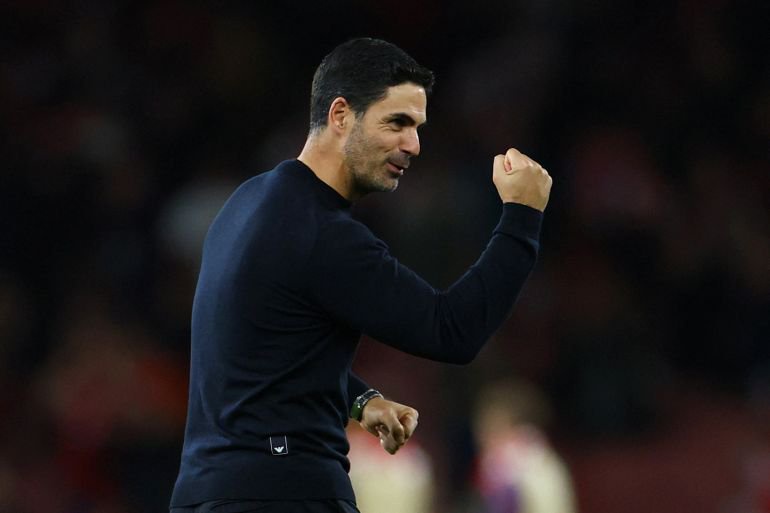 Soccer Football - UEFA Champions League - Arsenal v Lille - Emirates Stadium, London, Britain - October 13, 2026 Arsenal manager Mikel Arteta celebrates after the match REUTERS/Hannah Mckay TPX IMAGES OF THE DAY