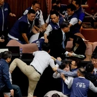 Lawmakers brawl as Taiwan's parliament descends into chaos