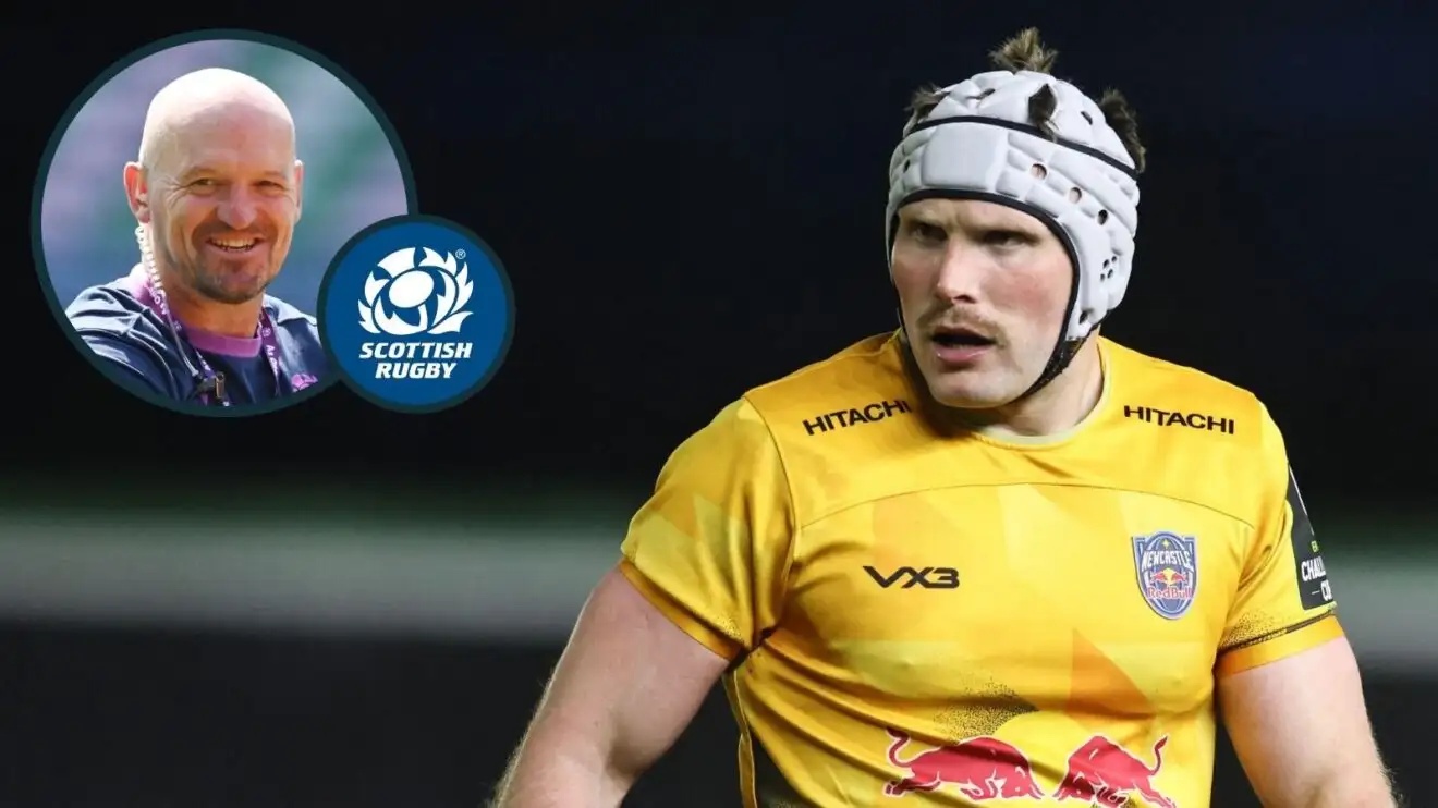 A two layered image of Ollie Leatherbarrow and Gregor Townsend