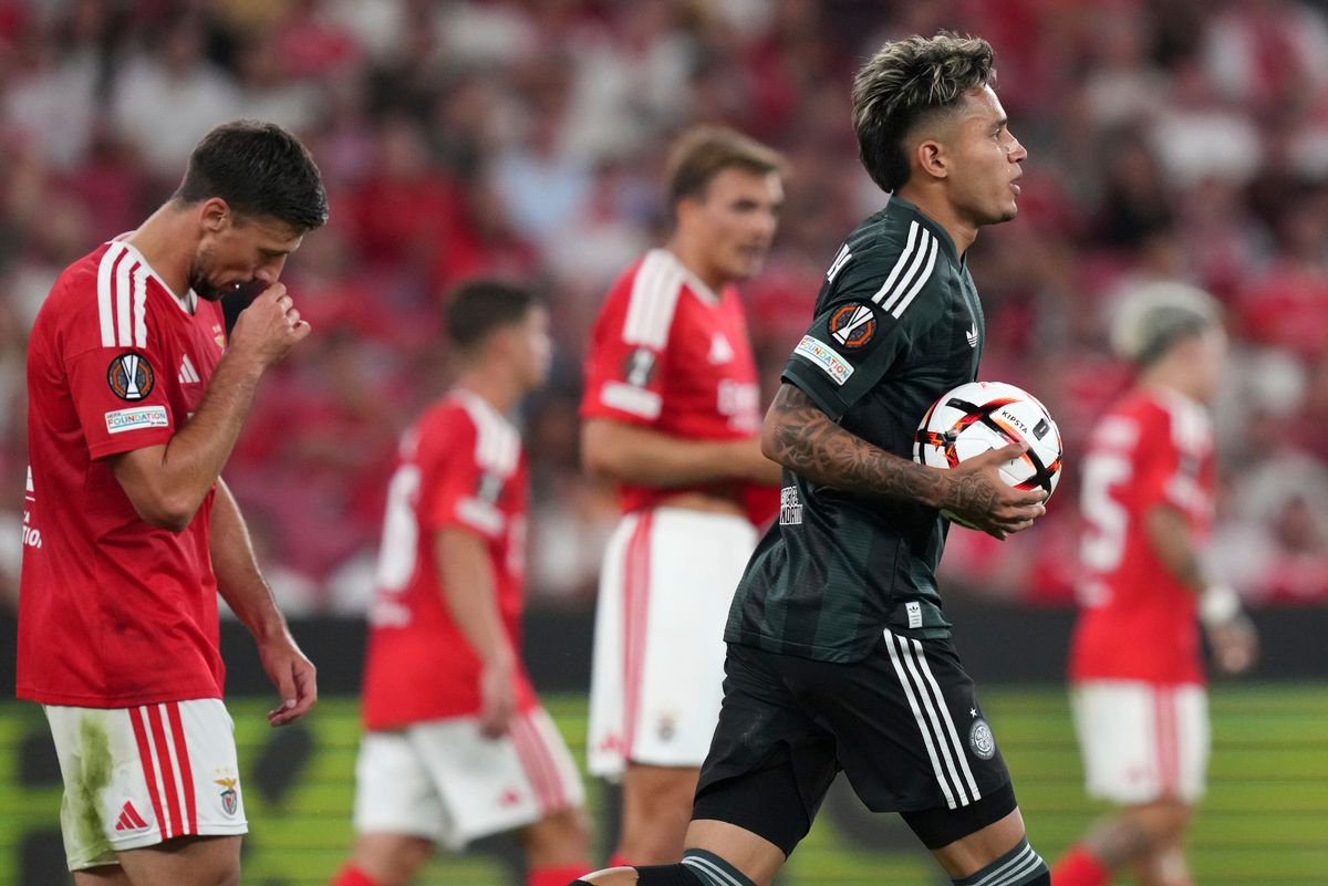 Camilo Duran after scoring Celtic's goal in Lisbon