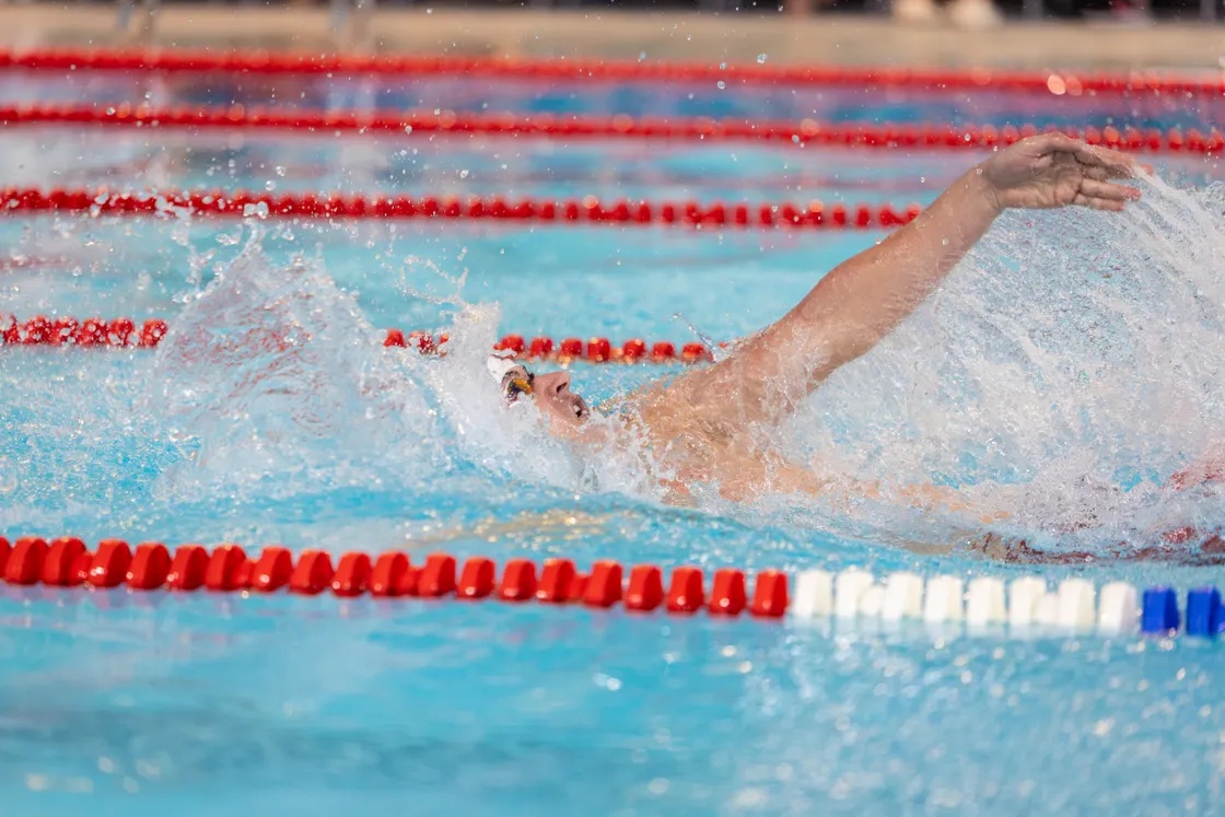 Henry Bolton setting a new 14-15 boys' 100m backstroke gala record.