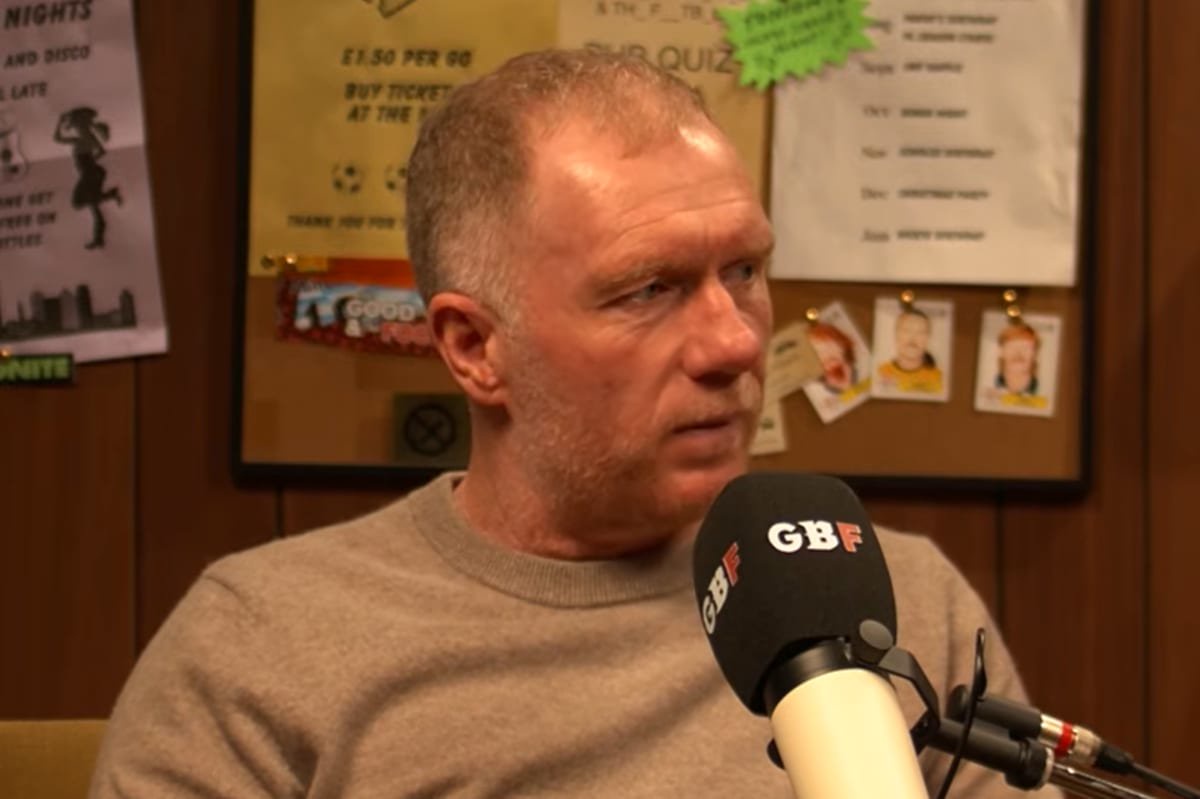 Paul Scholes speaking on a podcast