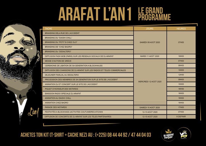 Cote D Ivoire Voici Le Programme Officiel De L Anniversaire Du Deces D Arafat Dj Opera News