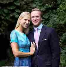 Their son-in-law, the husband of Lady Gabriella, died at his parents country mansion in Gloucestershire in late February. Above: Mr Kingston with his wife, Lady Gabriella Windsor