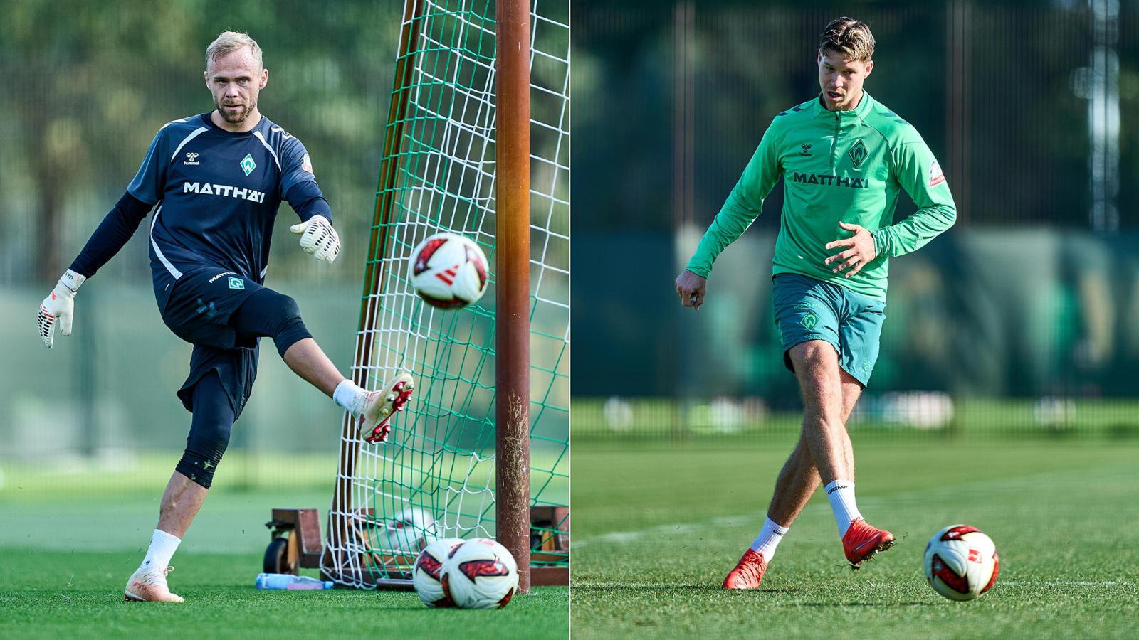 Mit Alexander Schlager (links) und Cedric Itten in der Startelf? So könnte die Aufstellung des SV Werder Bremen für das DFB-Pokalspiel bei Borussia Dortmund aussehen!