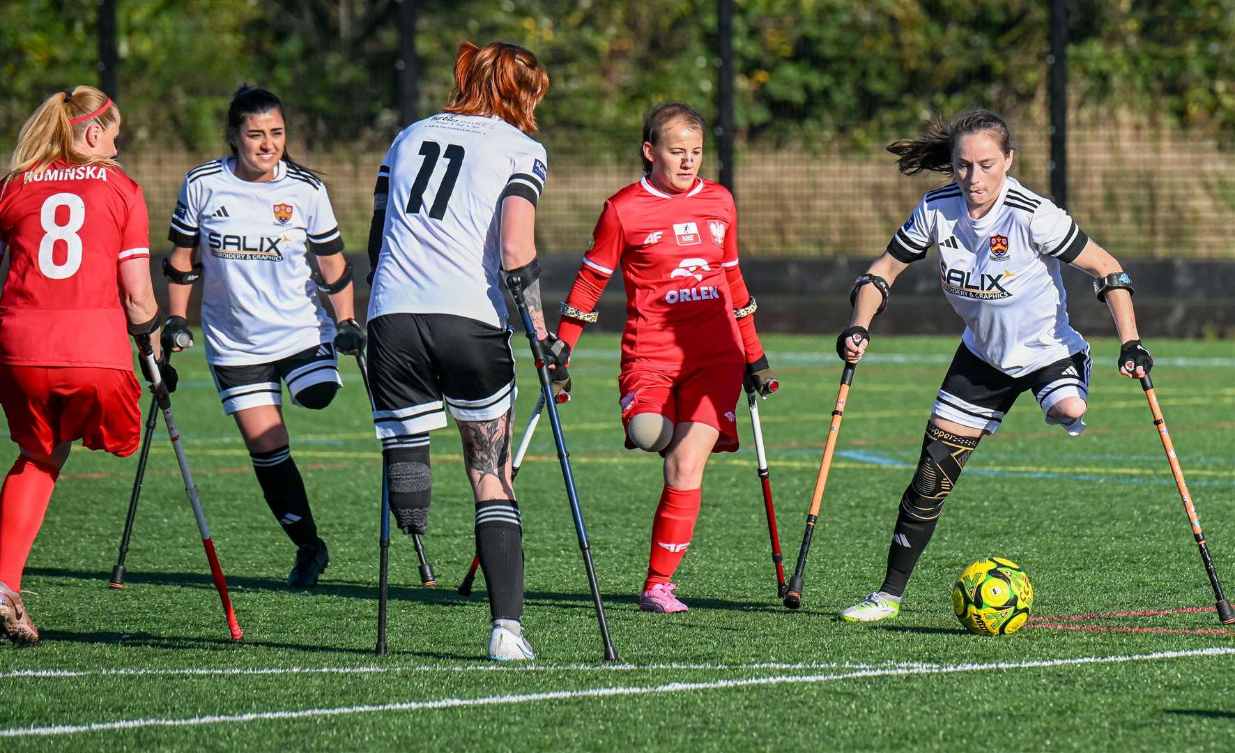 Match action from Cambridge City’s fixtures against Poland. Picture: Keith Heppell