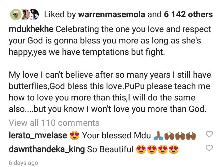 Mduduzi Suffocate Mabaso PRAISES His Wife Of Many Ye