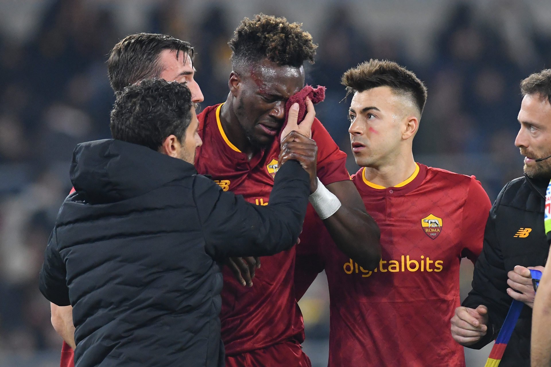 why is tammy abraham wearing a mask