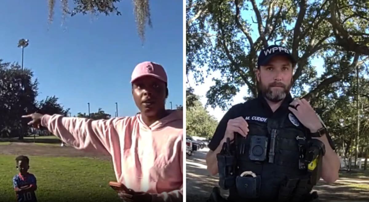 Martasia Griffin interacts with the police that were called.