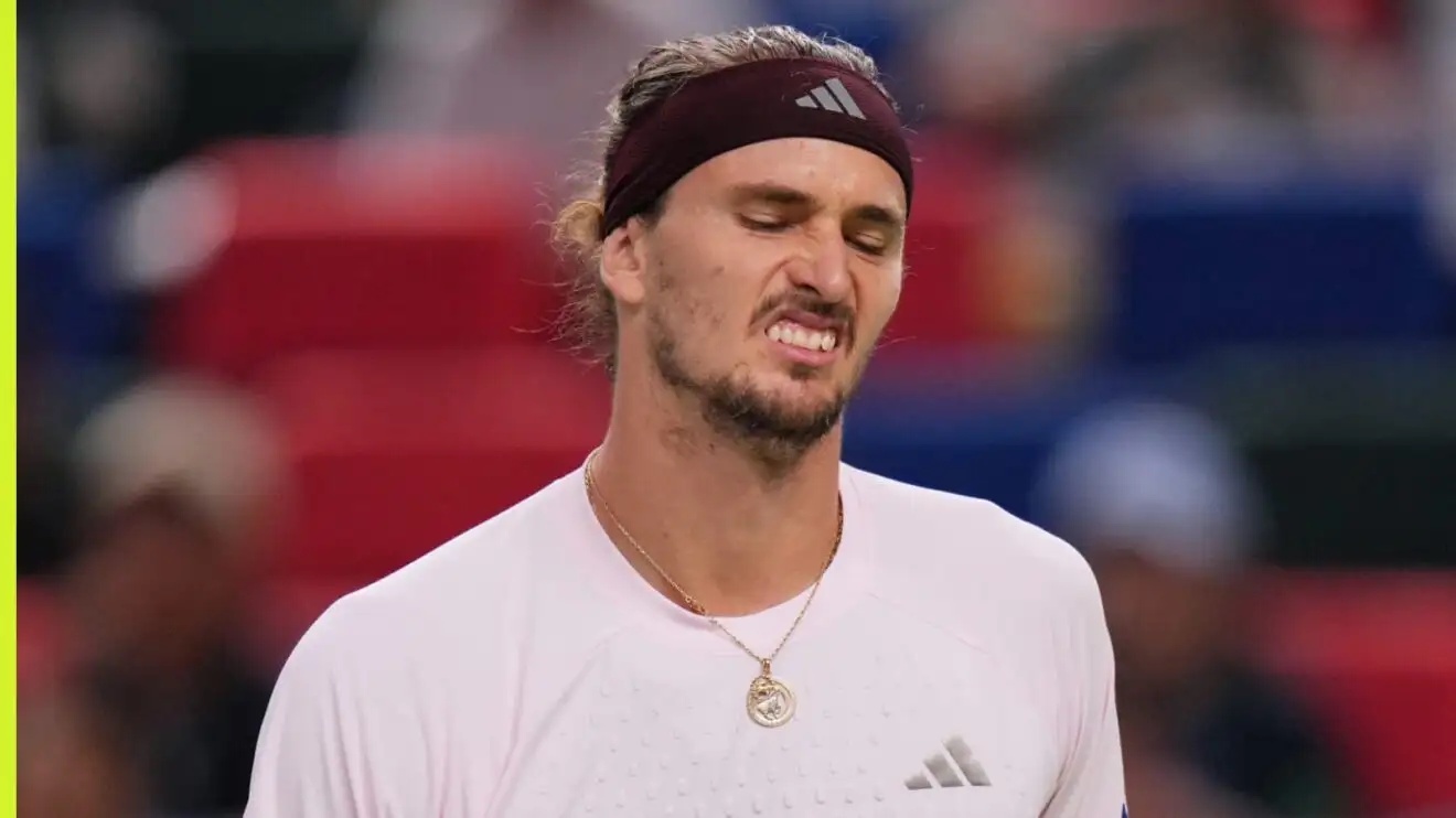 Alexander Zverev reacts in Shanghai