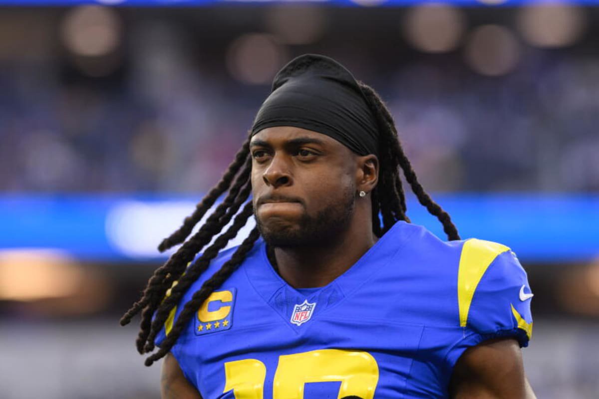Rams wide receiver Davante Adams stands on the field during a game against the Buffalo Bills on Oct. 12.