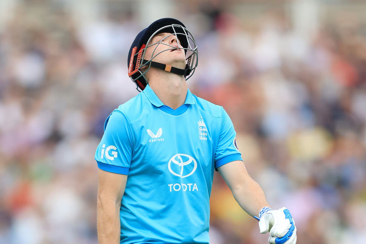 Harry Brook and England struggled with the bat in Rawalpindi on Tuesday (PA)