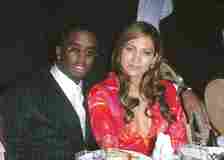 Sean 'P. Diddy' Combs and Jennifer Lopez sitting next to each other at the 42nd Grammy Awards