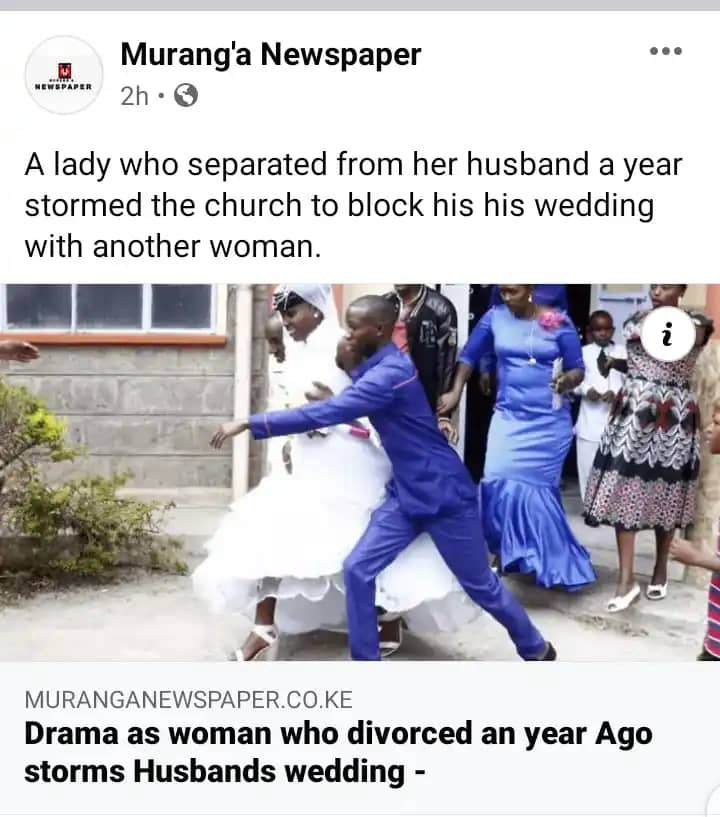 Woman who divorced a year ago storms church, blocks her former husband’s wedding with a new lady. 53