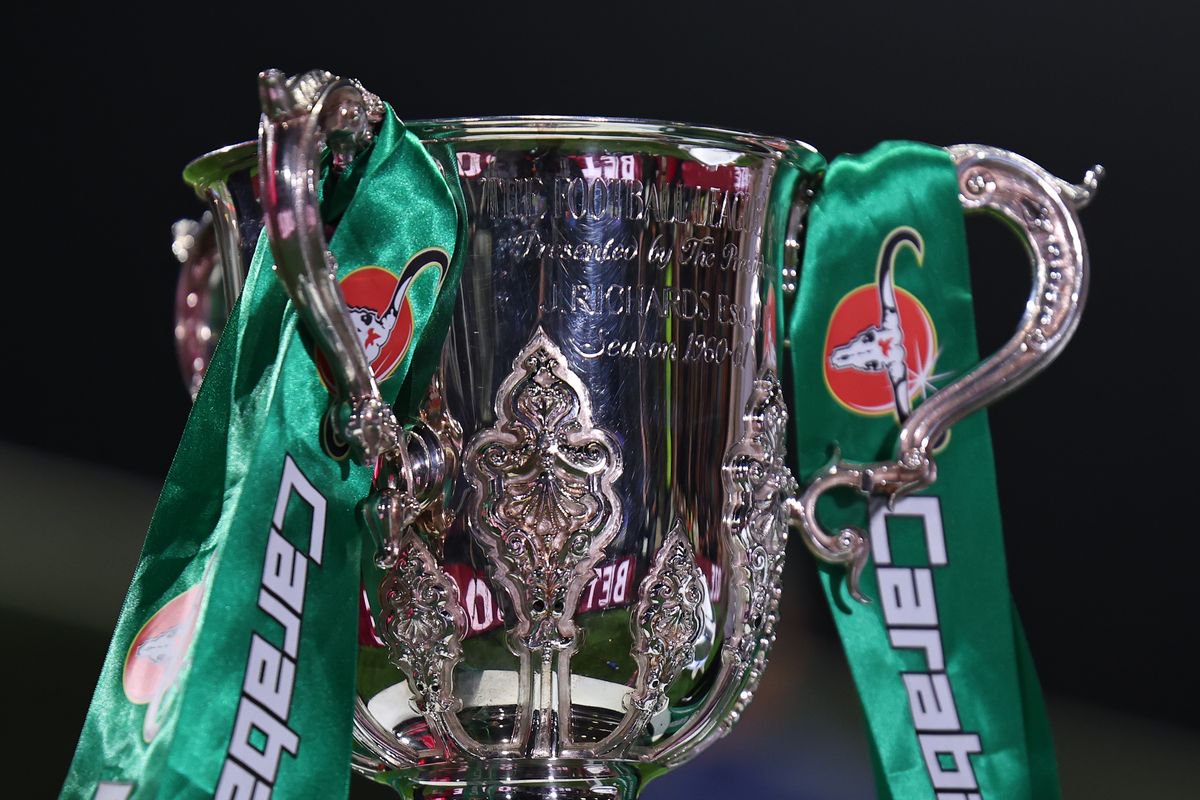 The Carabao Cup trophy on display
