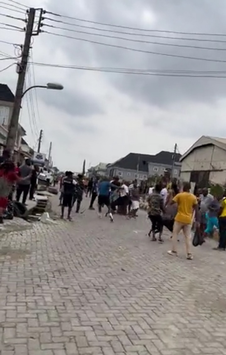 Moment Voters Chased Thugs Away From Their Polling Unit With Dogs In Lagos