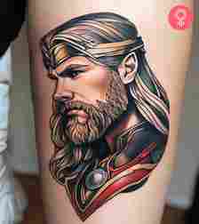 Thor tattoo on the upper arm