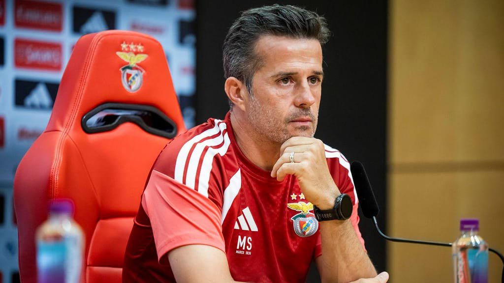 Marco Silva em conferência de imprensa de antevisão do St. Gallen (FOTO: JOSE SENA GOULAO/LUSA)