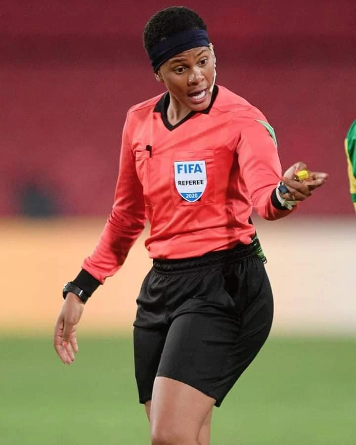 See more photos of Akhona Makalima, the first African female FIFA Referee