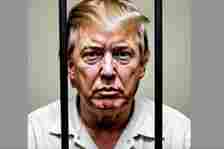 AI generated image of Donald Trump Behind Bars