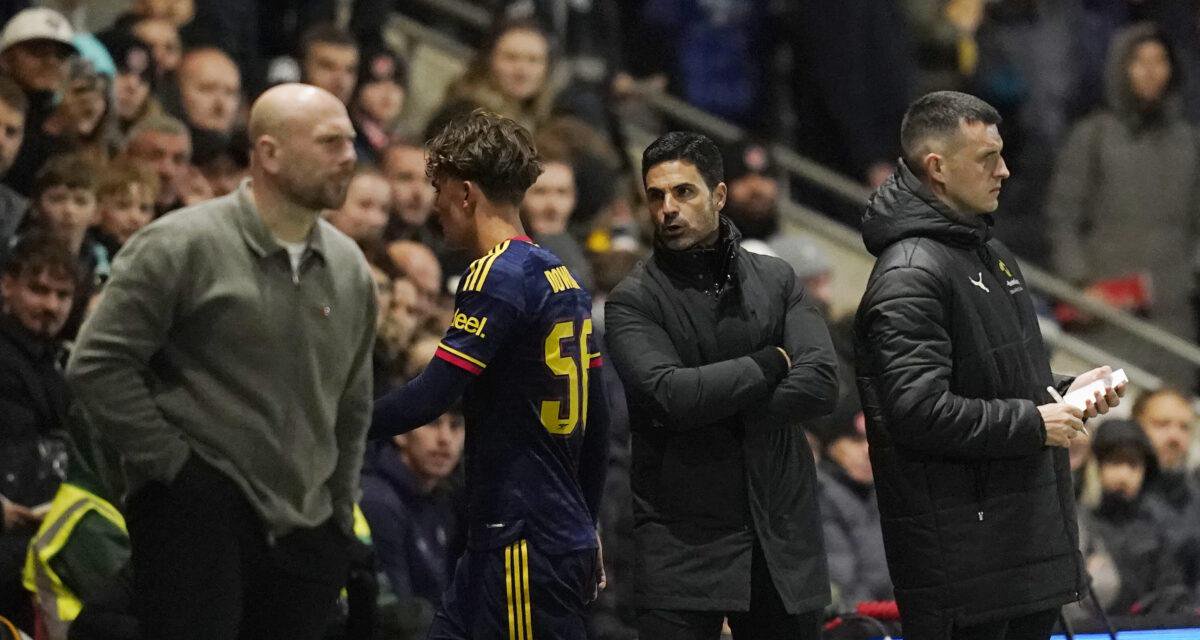 Max Dowman et Mikel Arteta