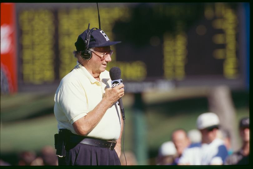 Bob Rosburg works for ABC as an on-course reporter in 1996