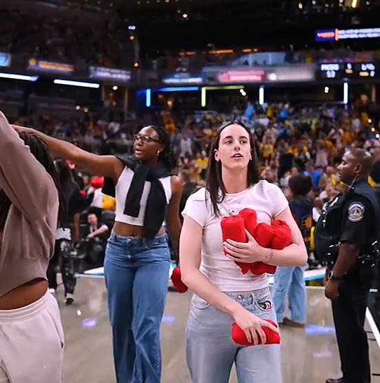 Caitlin Clark makes shock appearance on court during NBA playoff game