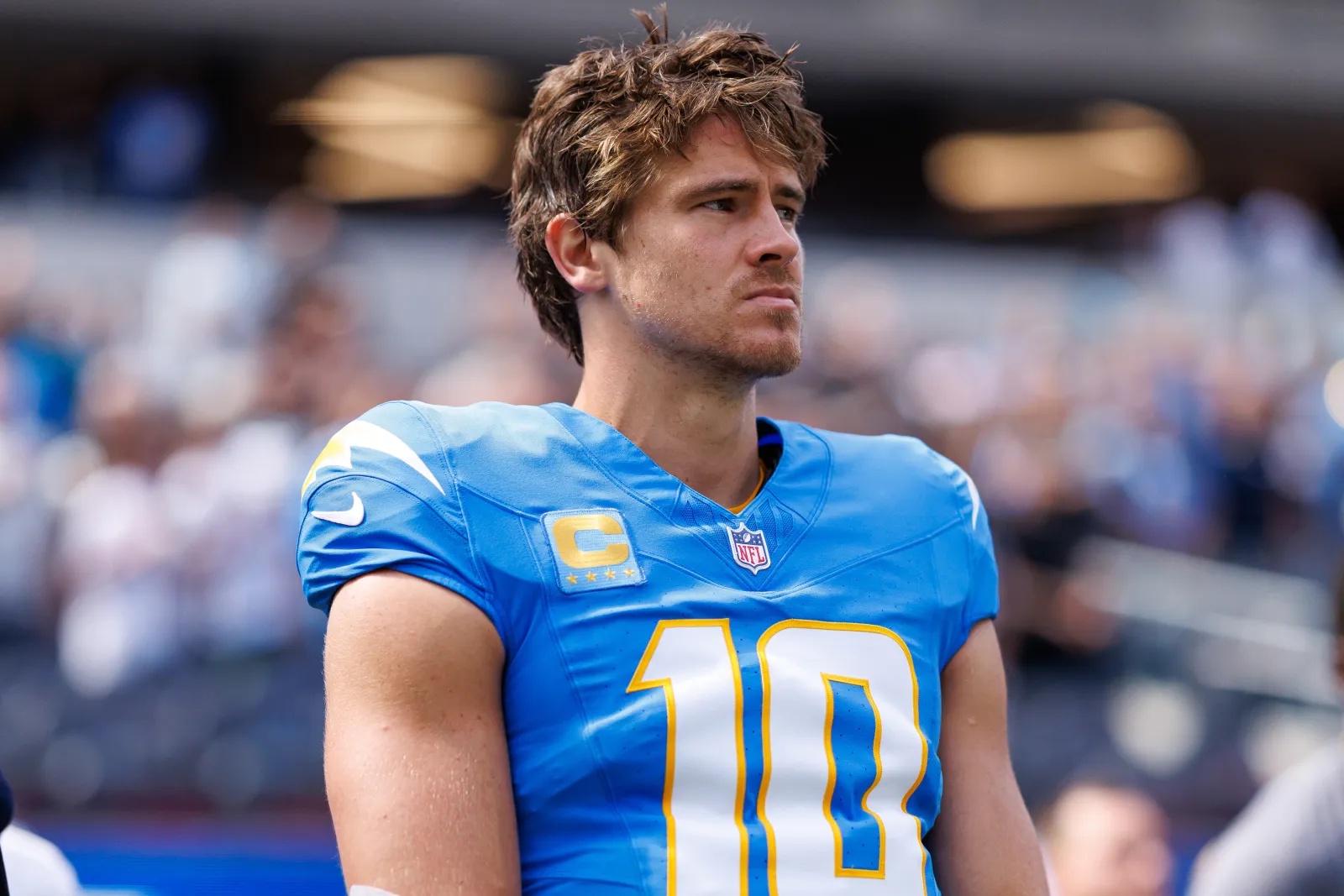 Justin Herbert #10 of the Los Angeles Chargers.