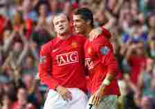 Wayne Rooney and Cristiano Ronaldo in action for Manchester United in 2008
