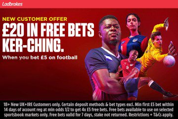 Get £20 in free bets when you stake £5 on football with Ladbrokes