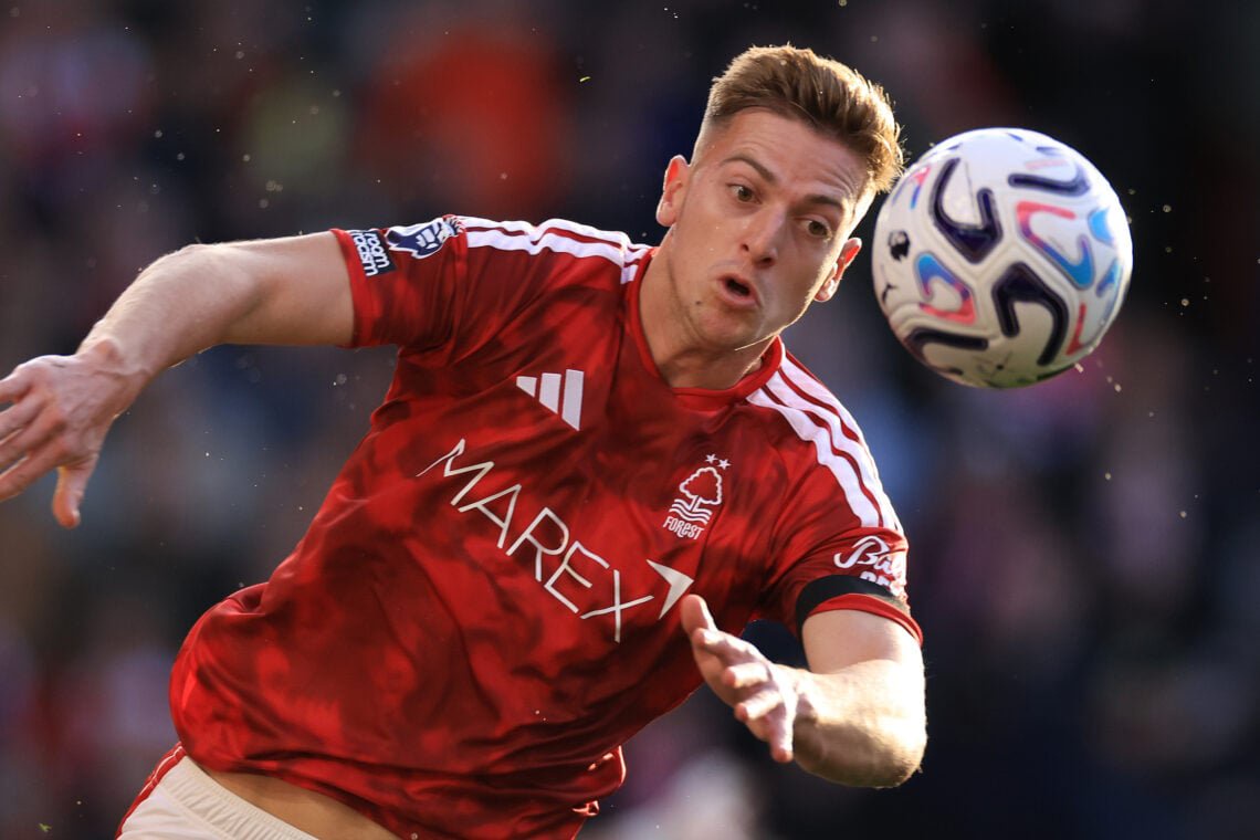 Liam Delap chases ball for Nottingham Forest FC v Arsenal FC - Premier League 2026/27