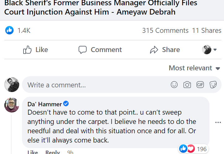 Hammer's comments