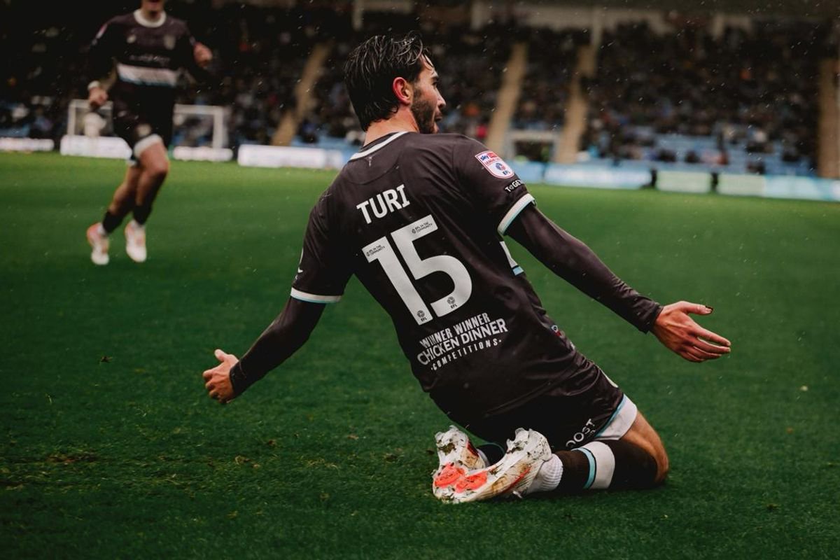 Geza David Turi during Grimsby Town's match at Gillingham