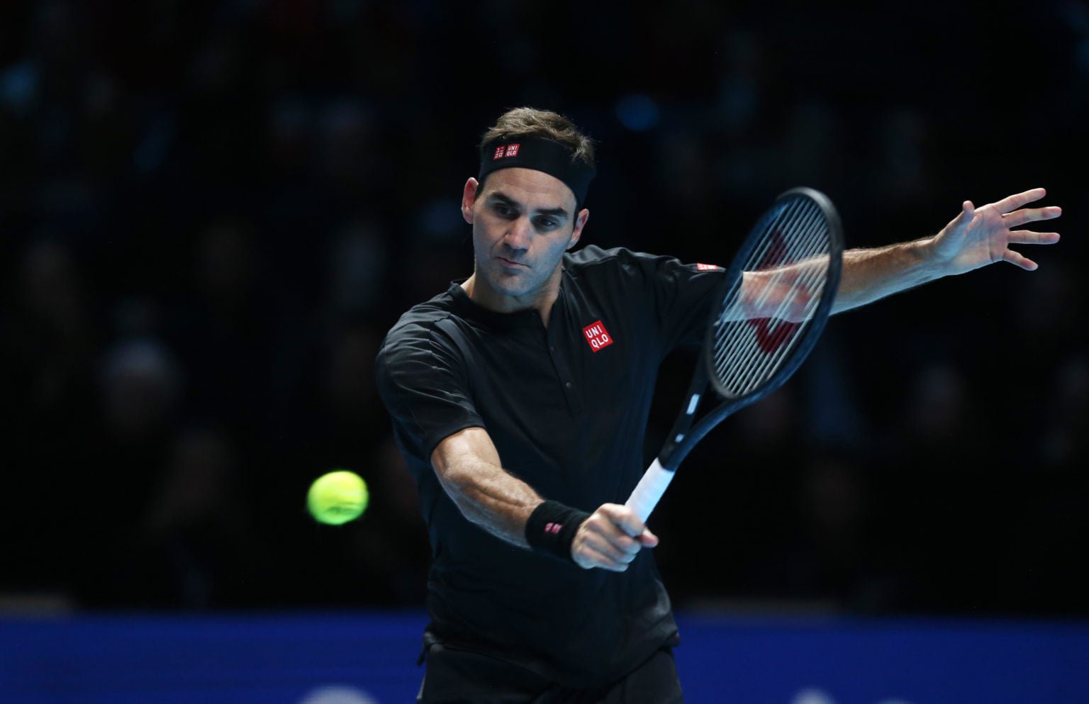 Roger Federer in action at the ATP Finals.