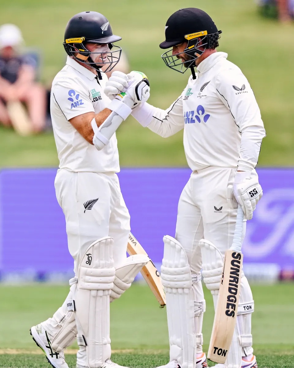 Devon Conway and Tom Latham during their majestic opening stand against West Indies in Mount Maunganui.