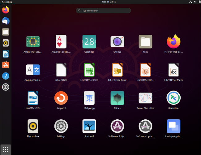Show Applications in Ubuntu