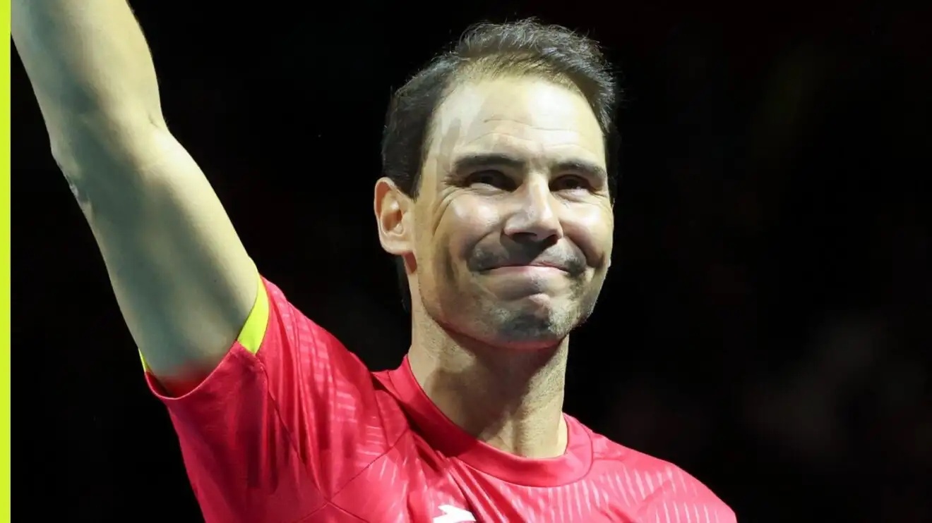 Pictured: Rafael Nadal waves to the crowd