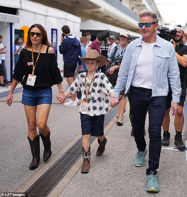 Gordon, 59, and Tana, 52, took their son Oscar, seven, to experience his first ever Formula One race alongside their daughter Tilly, 24