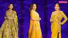 Madhuri Dixit, Yellow, colors, Ethnic Wear, Saree, Style, Fashion