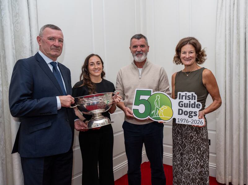 Jimmy Barry-Murphy, Amy O’Connor, Roy Keane and Sonia O'Sullivan at an event to celebrate 50 years of the Irish Guide Dogs