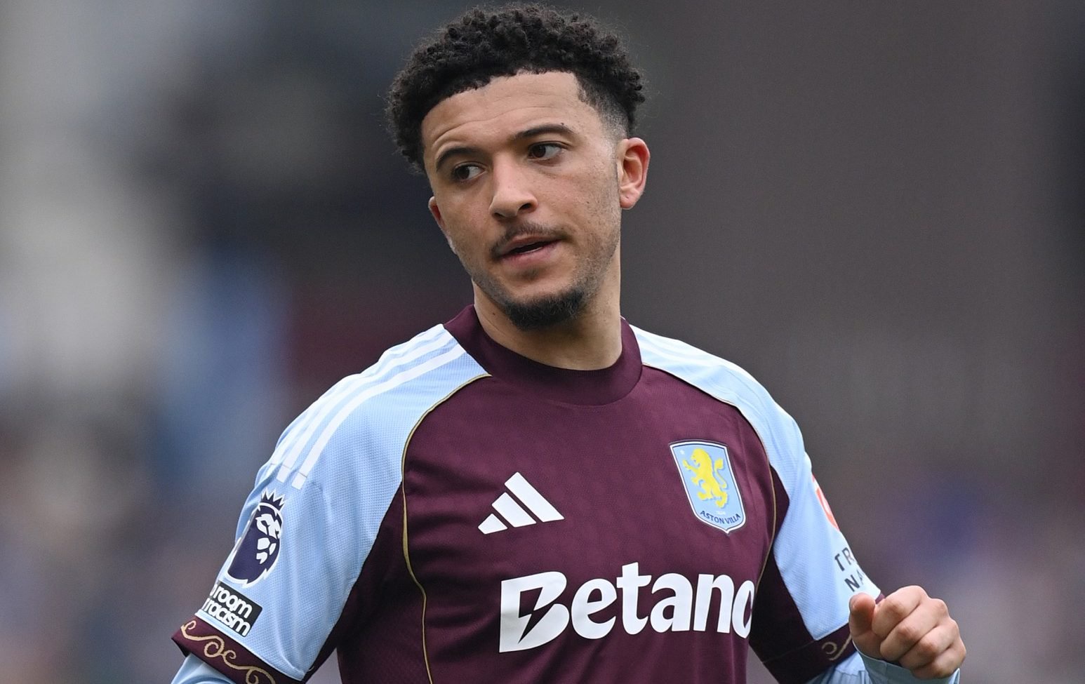 Jadon Sancho in action for Aston Villa