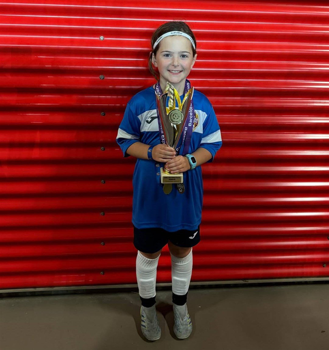 Arloe McKenzie of Caley Thistle's Under 10's, representing Scotland in the National Cup in Barcelona.