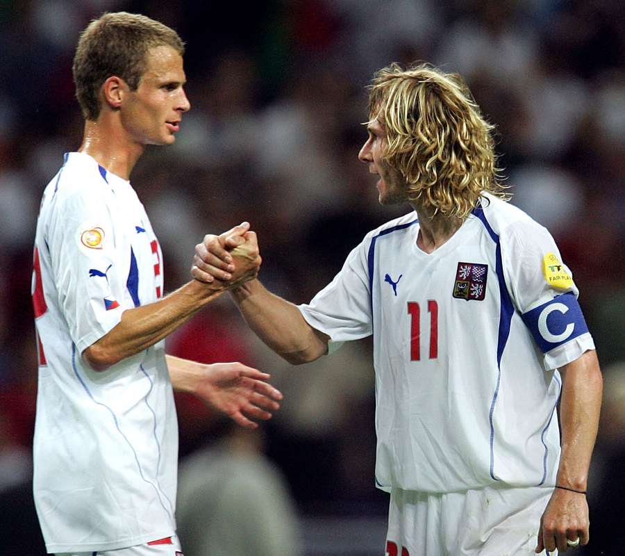 David Rozehnal and Pavel Nedved at EURO 2004.